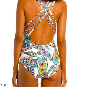 La Blanca size 6 Colorful Paisley One-Piece woman's Swimsuit